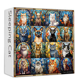 Buntglas-Katzen-Puzzle, 1000 Teile